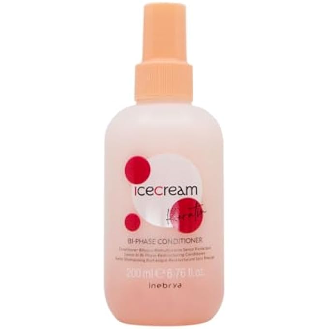Inebrya ICE CREAM KERATIN BI-PHASE CONDITIONER - CONDITIONER BIFASICO RISTRUTTURANTE 200ML - Image 1